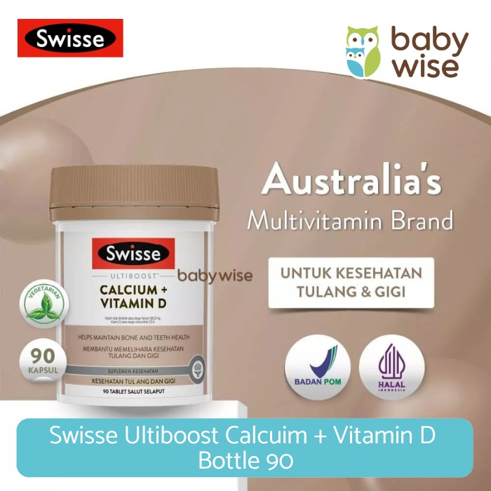 Swisse Ultiboost Calcuim + Vitamin D Bottle - Suplemen Kalsium & Vit D3 I Multivitamin