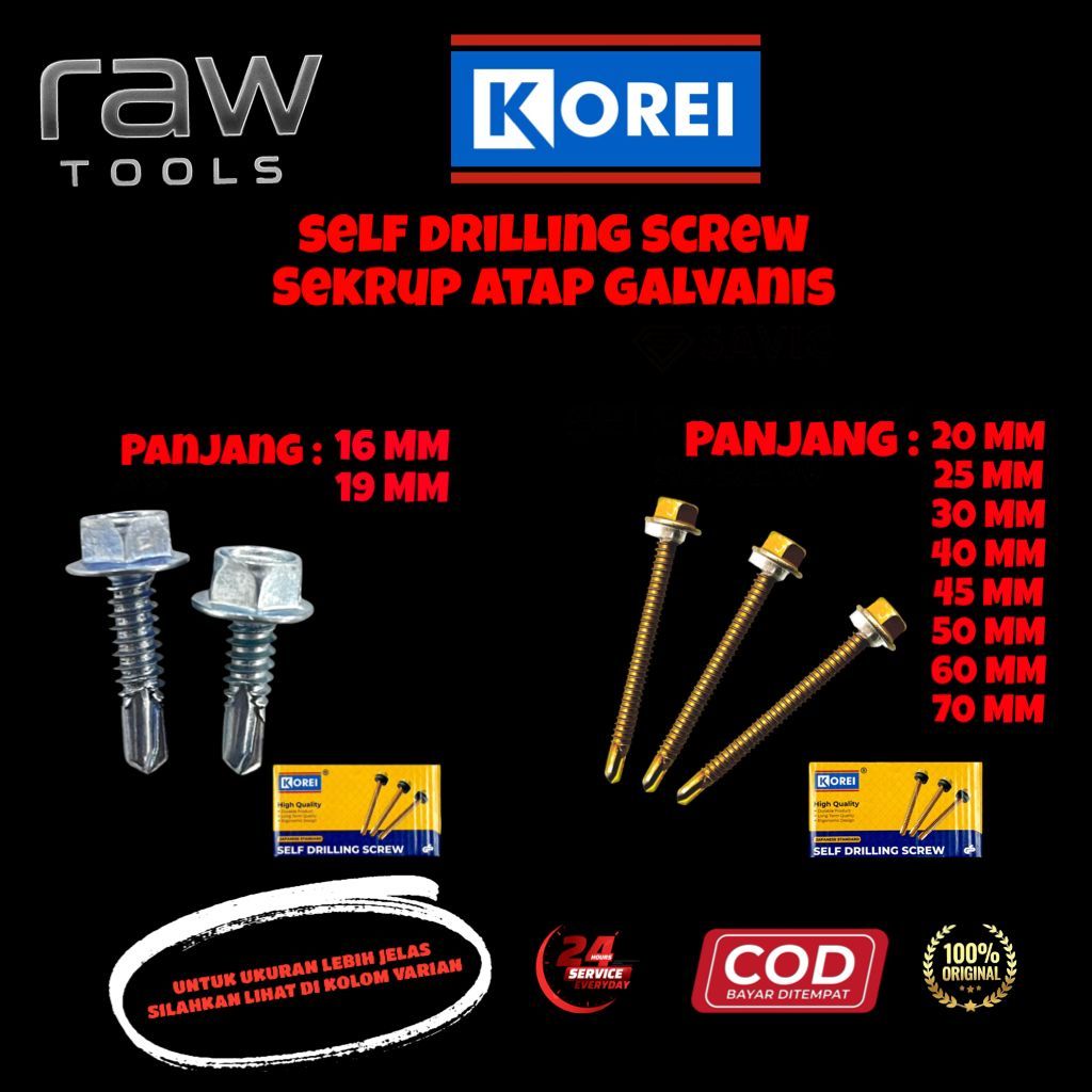 BAUT SEKRUP DRILLING GALVALUM |  BAUT SEKRUP BAJA RINGAN ATAP RUMAH | BAUT SEKRUP KANOPI ROOFING | S
