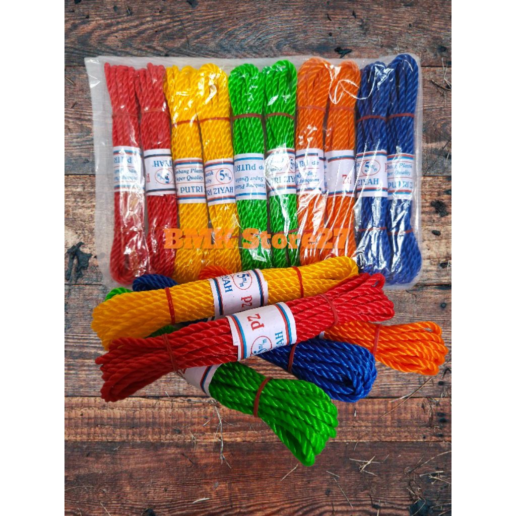 Tali Tambang 5mm - Tali Tambang Plastik - 1 Pack Isi 10 Pcs