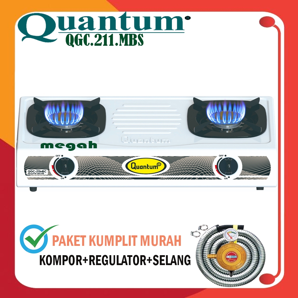 Kompor Gas Quantum QGC - 211 MBS Kompor Gas 2 Tungku STENLIS