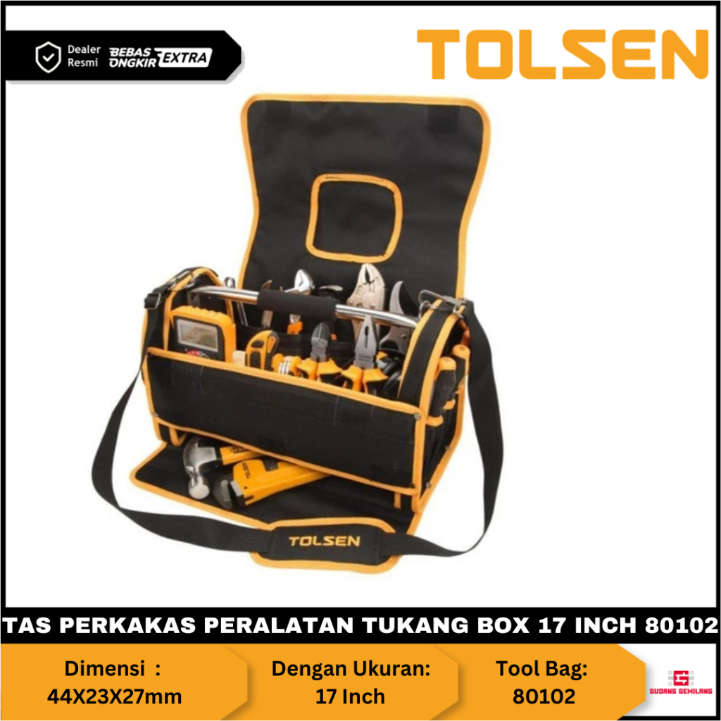 Tas Box Peralatan Tukang Peralatan Industri Tool Box 17 Inch 80102 TOLSEN