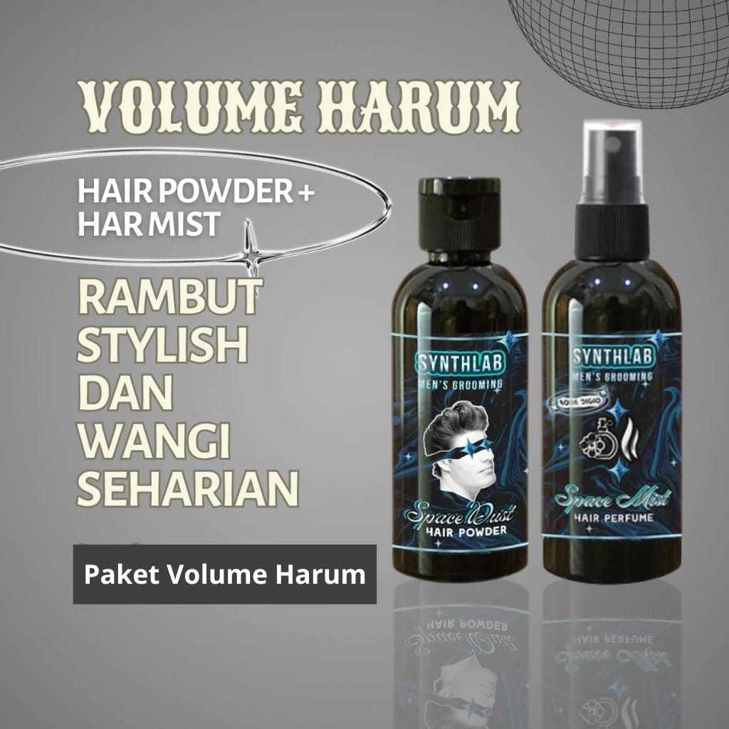 Paket Bundle - Synthlab Hair Powder 10g & Hair Mist Volume Harum Package - Haircare free sisir Lipat