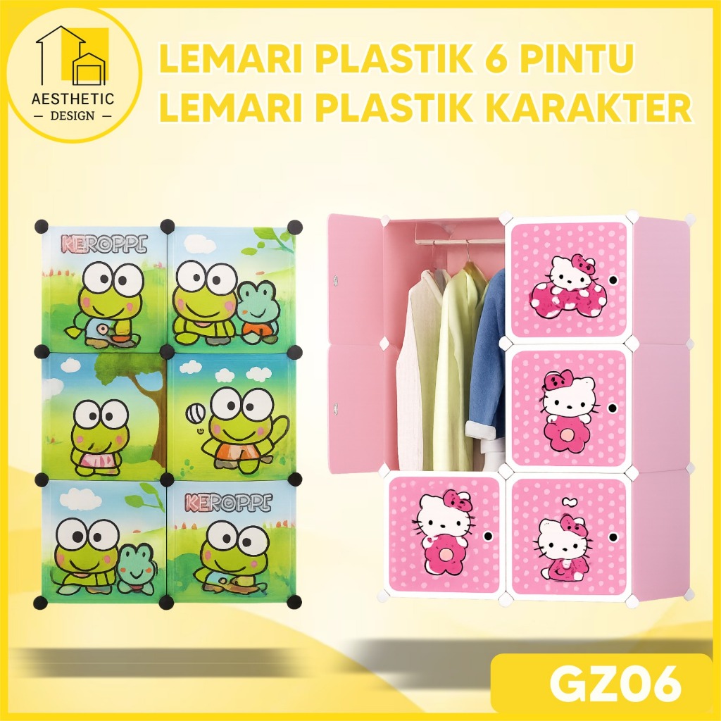 Lemari Plastik 6 Pintu Termurah Lemari Pakaian Portable Lemari Plastik Karakter