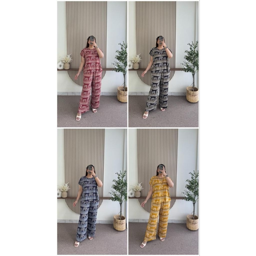 ANDIN SET/SETELAN ANNISA TERBARU/SETELAN WANITA DEWASA/ONE SET ANDIN MOTIF MACAN/LEOPARD