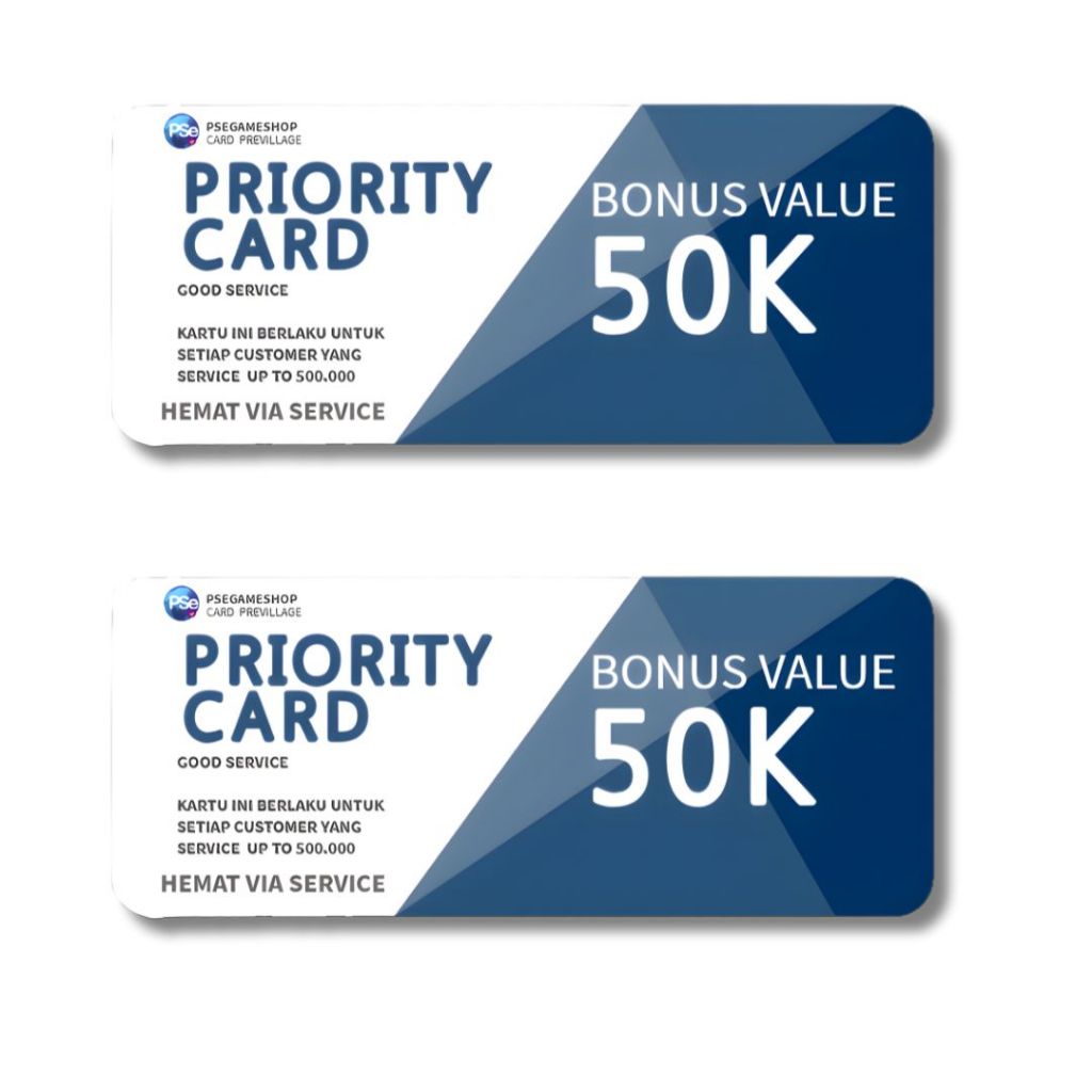 PRIORITY CARD Service Previllage / Kartu Service Console Nintendo switch / PS3 / PS4 / PS5