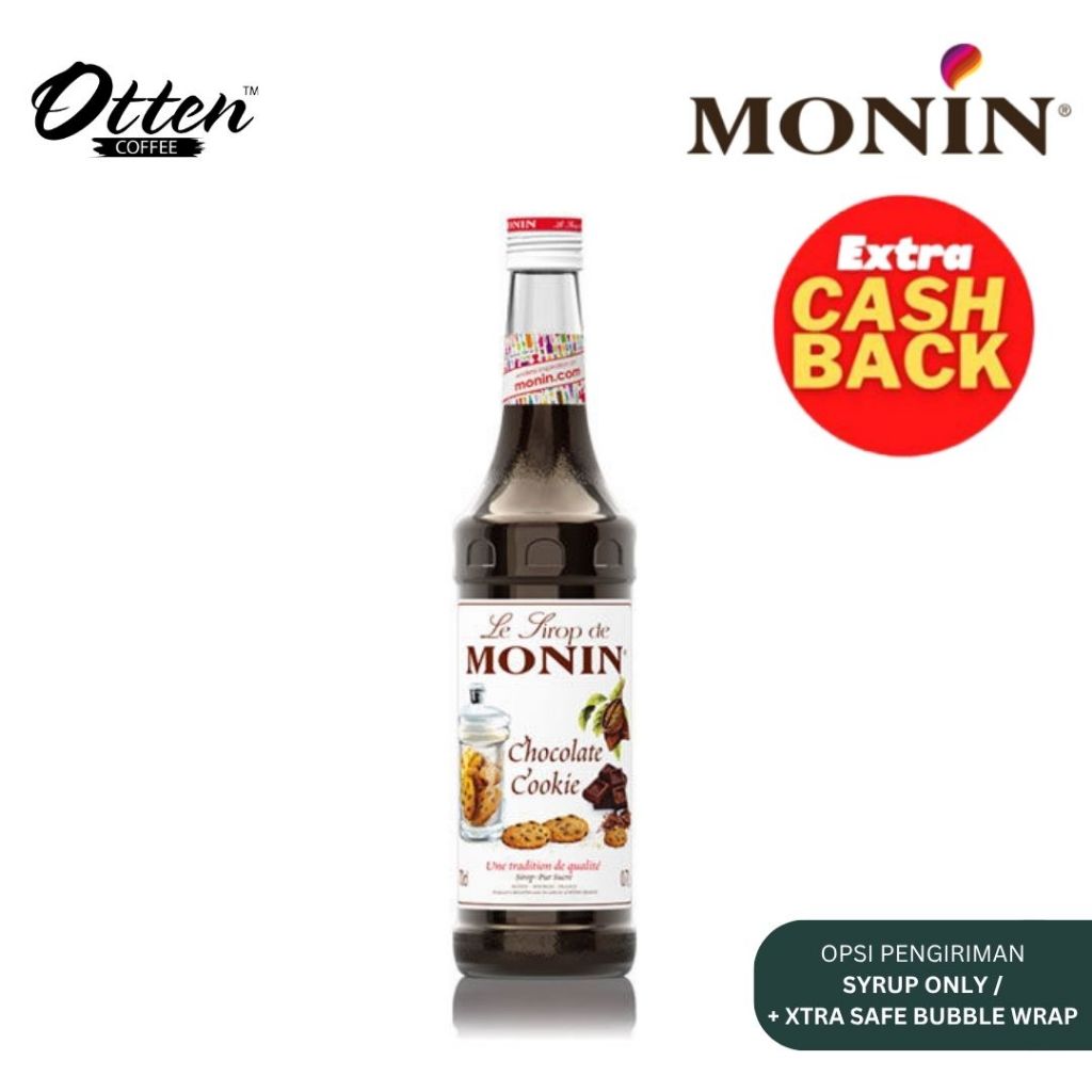 Monin - Syrup Choco Cookies (700 ML) - Sirup Minuman Rasa Kue Coklat cocok untuk Horeca