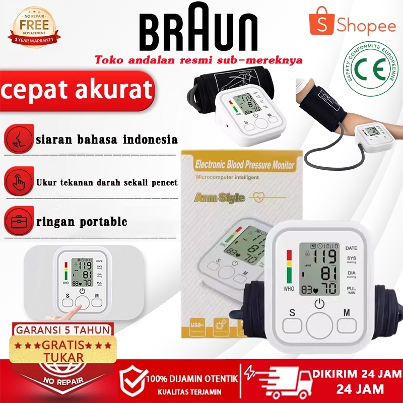 Gratis ongkirMeter Tekanan Darah Otomatis 1-Tekan | Akurat 20 Detik,mesin tensi darah digital,monito