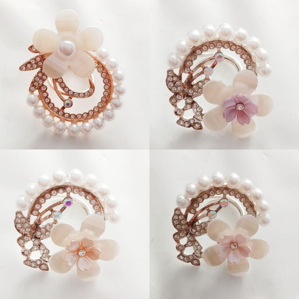 INDAH JAYA STORE | Bros Cincin Bunga Mutiara - Bros Ring - Bros Buttonscarves Mewah Boneka Manik Mut