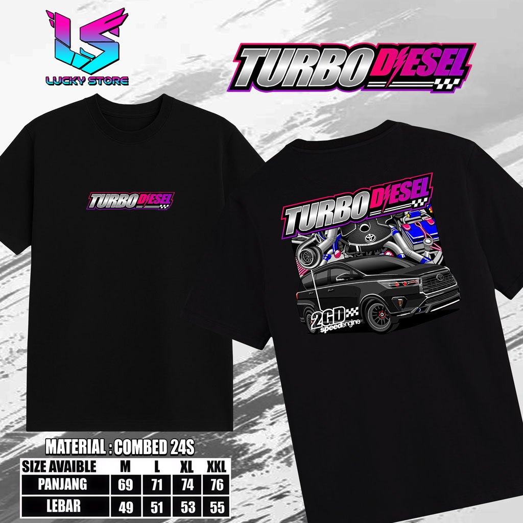 LuckyStore kaos laki laki model terbaru Motif TURBO DIESEL COMBED 24s