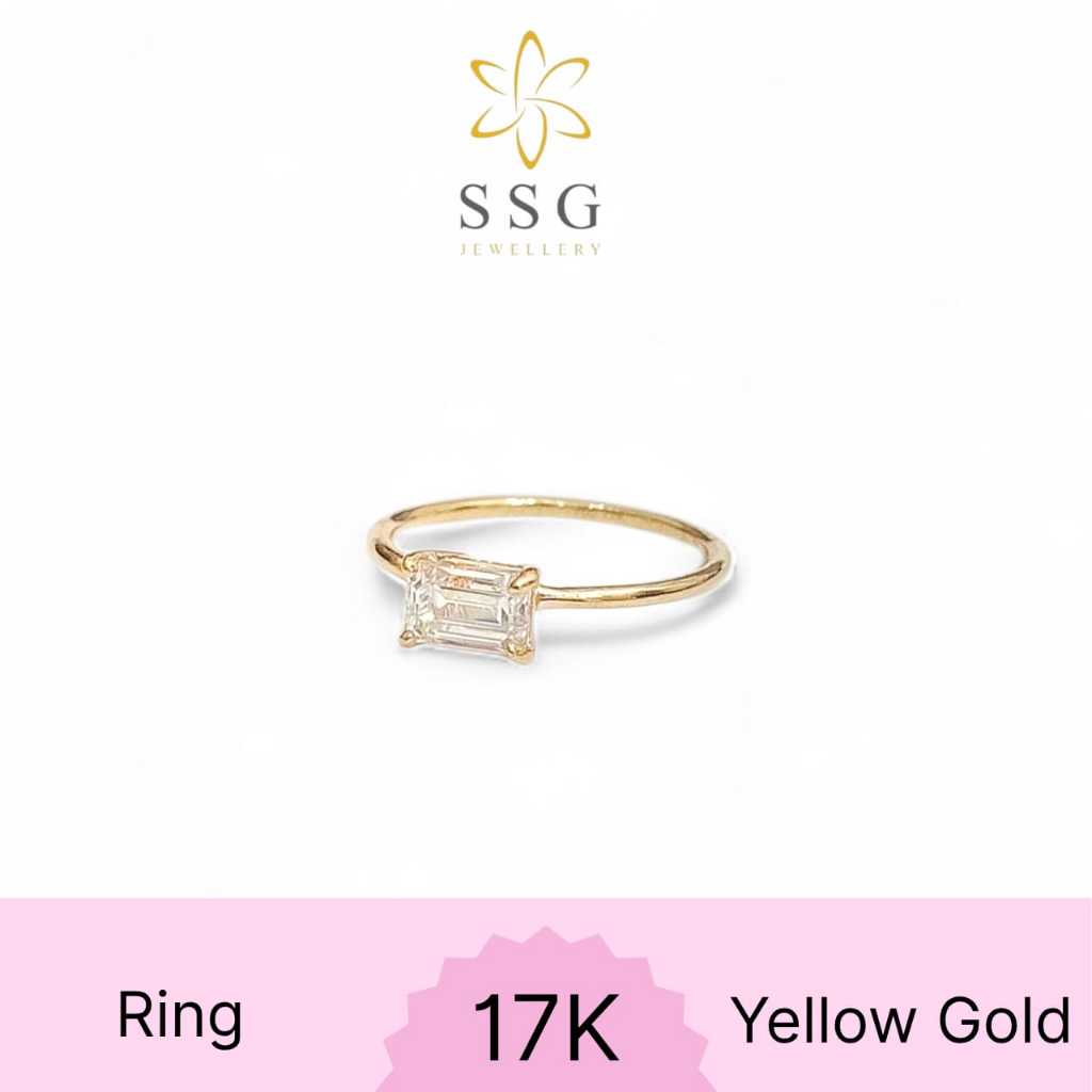 Cincin Permata Neon Solitaire Yellow Gold / Emas Kuning 17k - SSG JEWELLERY
