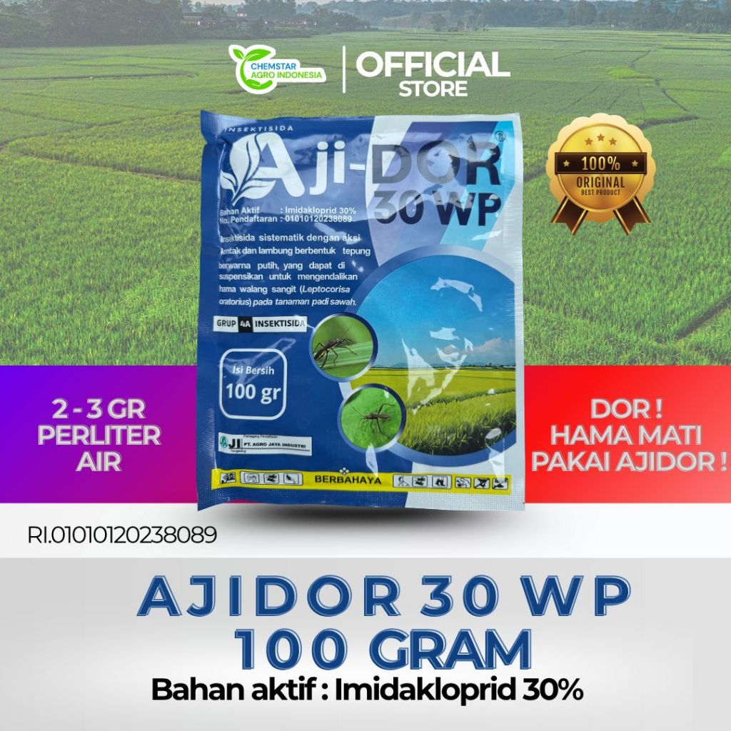 AJIDOR 30 WP Insektisida Sistemik – Imidakloprid 30 WP Pembasmi Wereng, Kutu & Hama Daun
