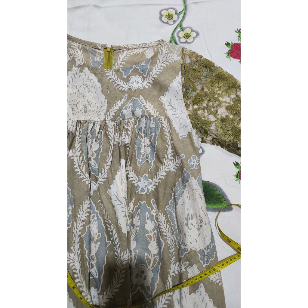 DRESS BATIK BROKAT COKELAT BIG SIZE