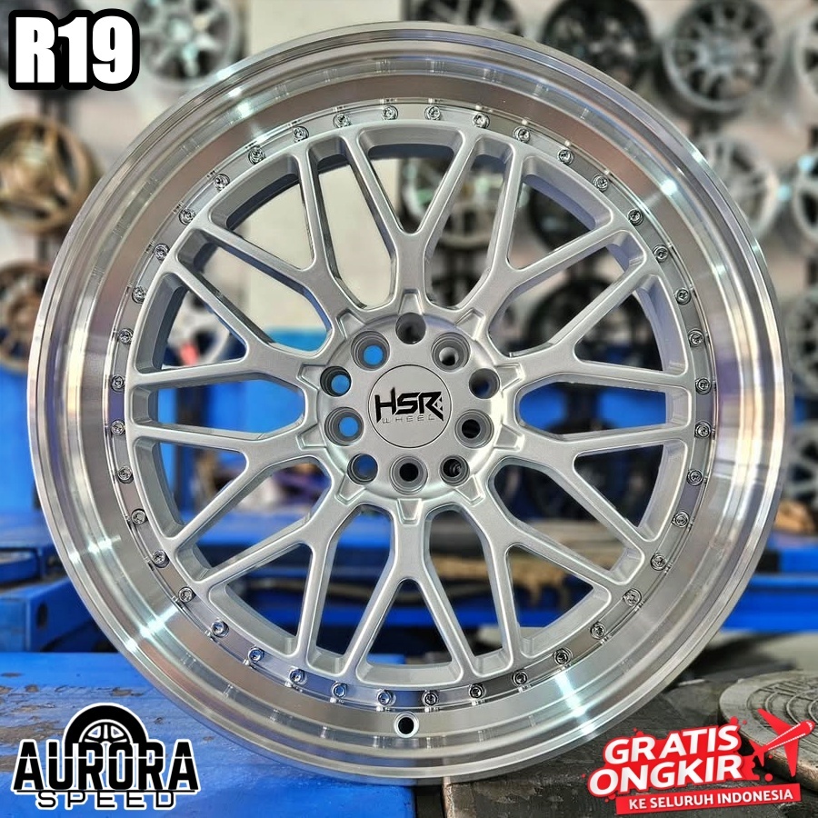 Velg HSR SIGI R19x8,5 pcd 5x100/114 silver untuk mobil Yaris Cross Innova Vellfire CRV Accord CX5