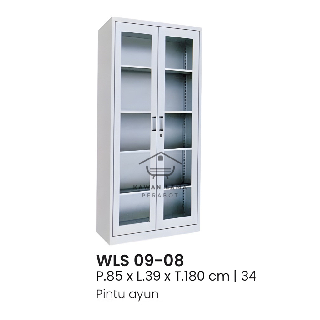 Lemari Besi / Lemari Baju / Lemari Buku / Lemari Dapur / Lemari Dokumen Besi pintu kaca