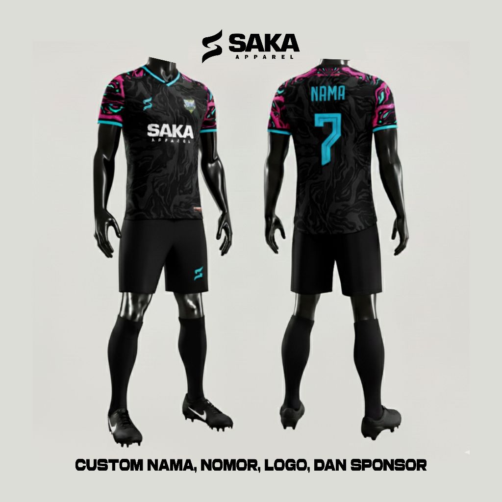 Saka Apparel - Jersey Futsal Custom Full Printing Desain Bebas Bahan Dryfit Pria Wanita