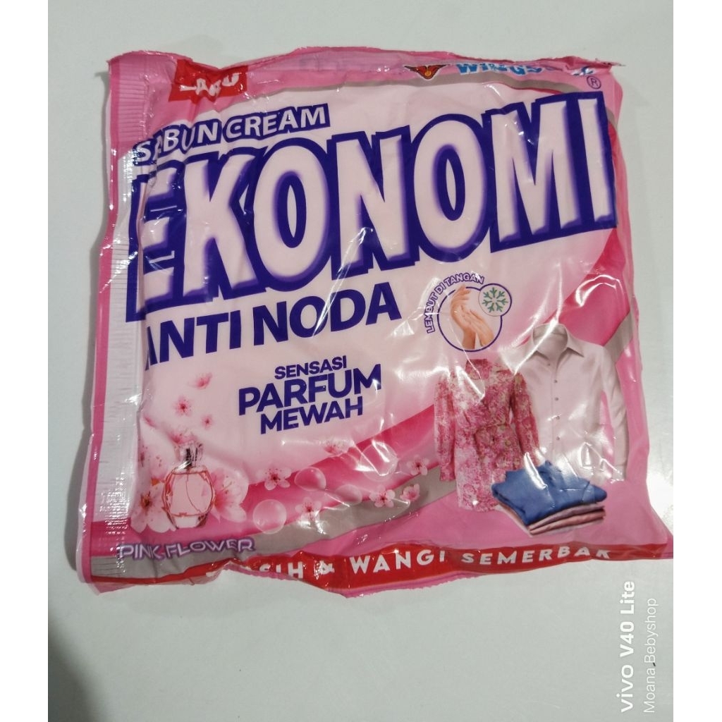 Ekonomi sabun cream pink flower 380gr