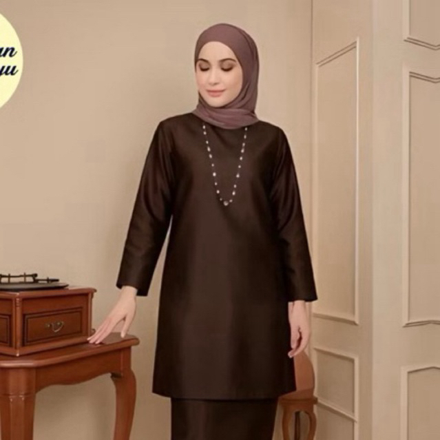 (HANYA ATASAN/BAJU SAJA) DANAYA Kurung Melayu Polos Malaysia Modern Muslim Premium Satin Fashion Vir