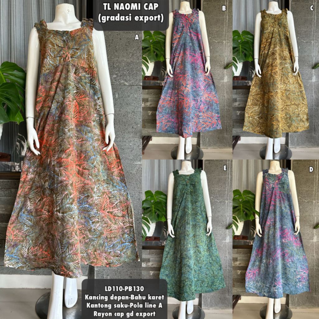 Daster Panjang Yukensi/Daster Tanpa Lengan Gondil/Longdress Gondil/Longdress Tanpa Lengan