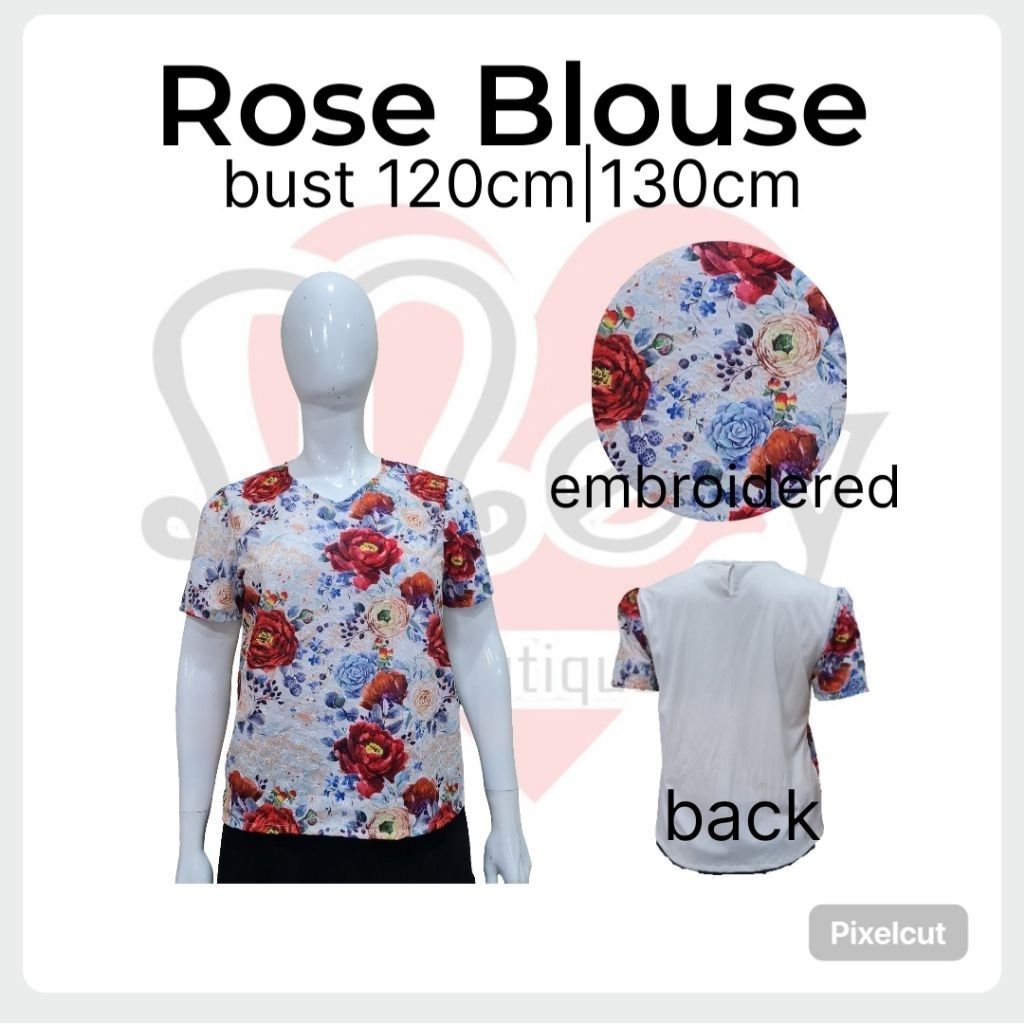 blus atasan bigsize jumbo katun tencel print bordir