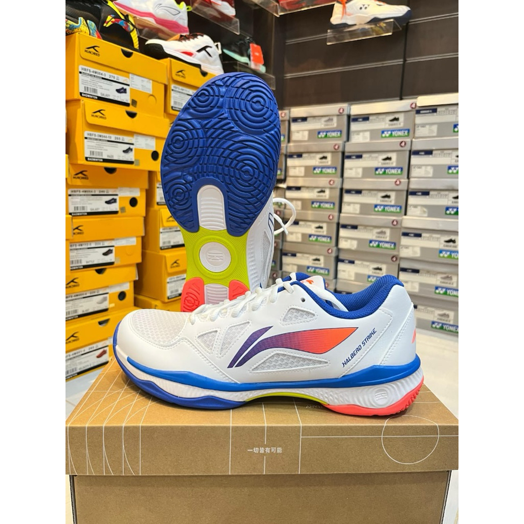 LINING HALBERD STRIKE free kaos kaki + grip Sepatu Badminton Lining Halberd Strike original