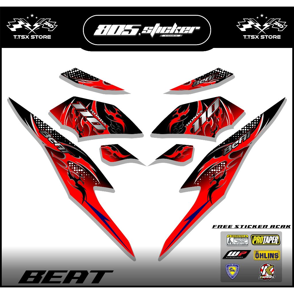 STRIPING STIKER HONDA BEAT/STIKER VARIASI BEAT NEW DELUXE/BEAT 2020-2022