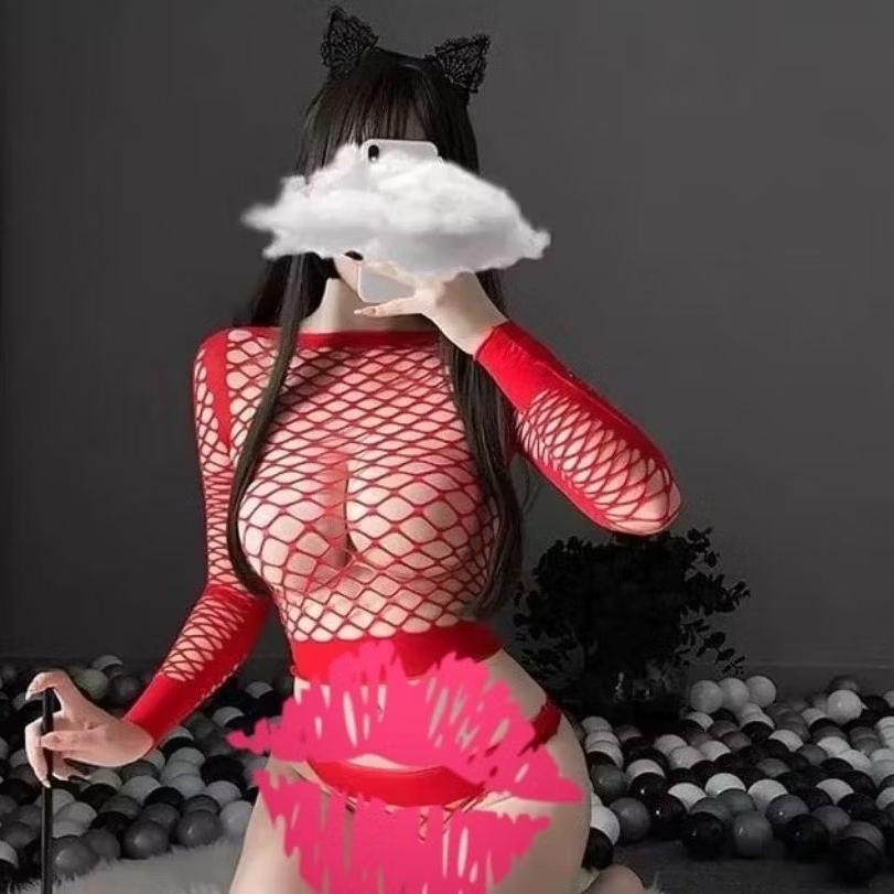 lingerie sexy bodystoking jaring +CD