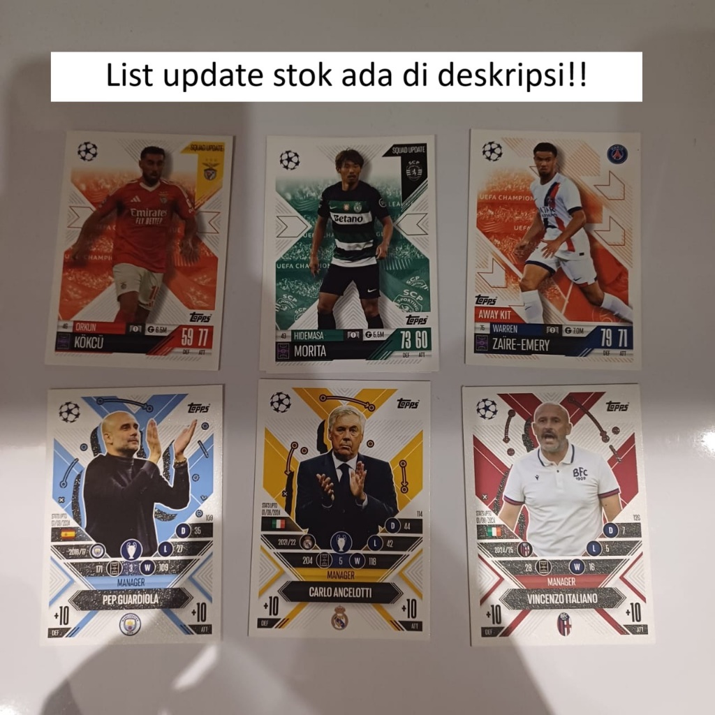 Match Attax 24-25 UEFA Champions League + Manager (Select players, price per card)