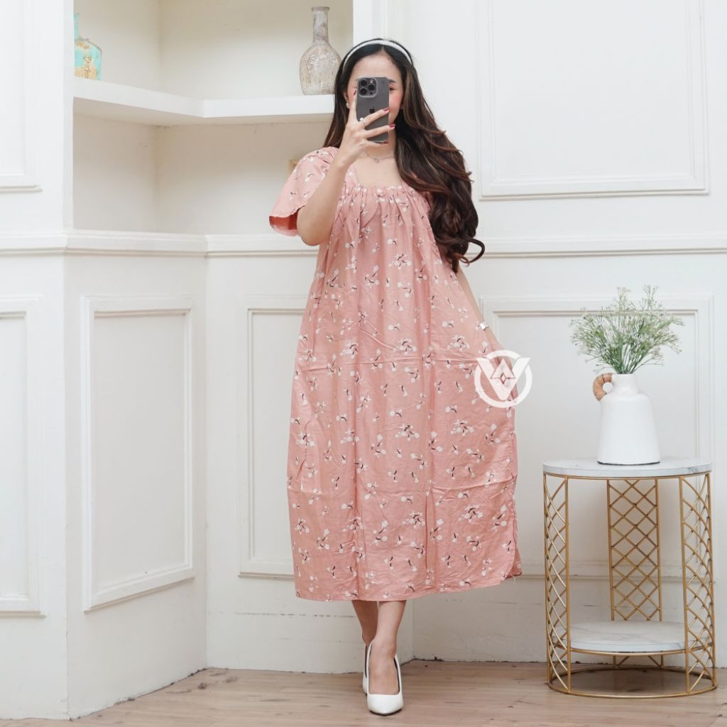 Daster Korean Style Chibi Standart LD 110 Lengan Pendek Bumil Busui Friendly Terbaru Rayon Premium G