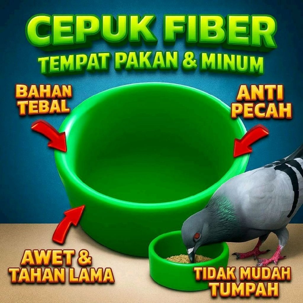 TEMPAT MAKAN MERPATI FIBER CEPUK PAKAN BURUNG  TEMPAT PAKAN MERPATI FIBER BAHAN KUAT ANTI PECAH