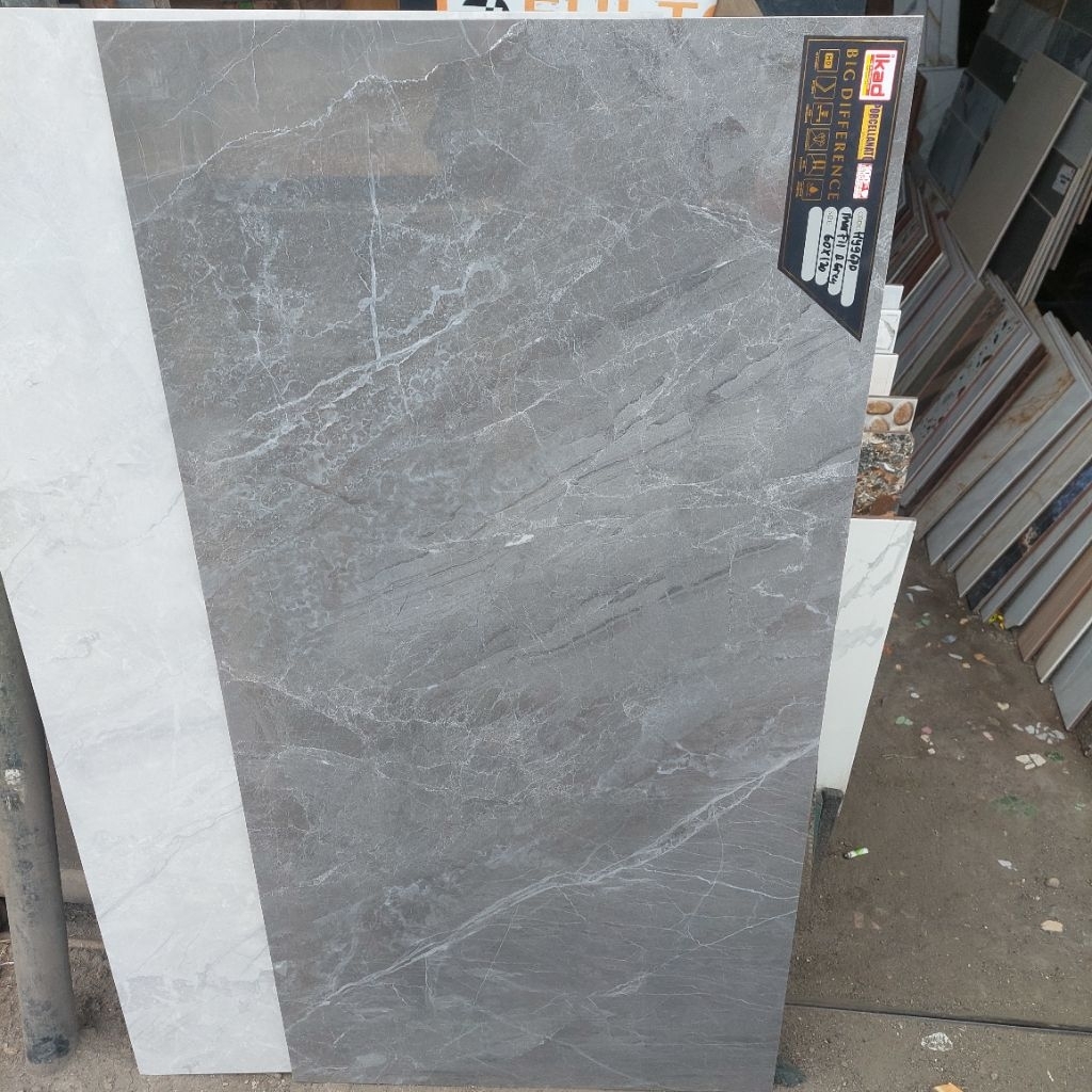 GRANIT MURAH 60X120 IKAD MARFIL DARK GREY GLAZED POLISH