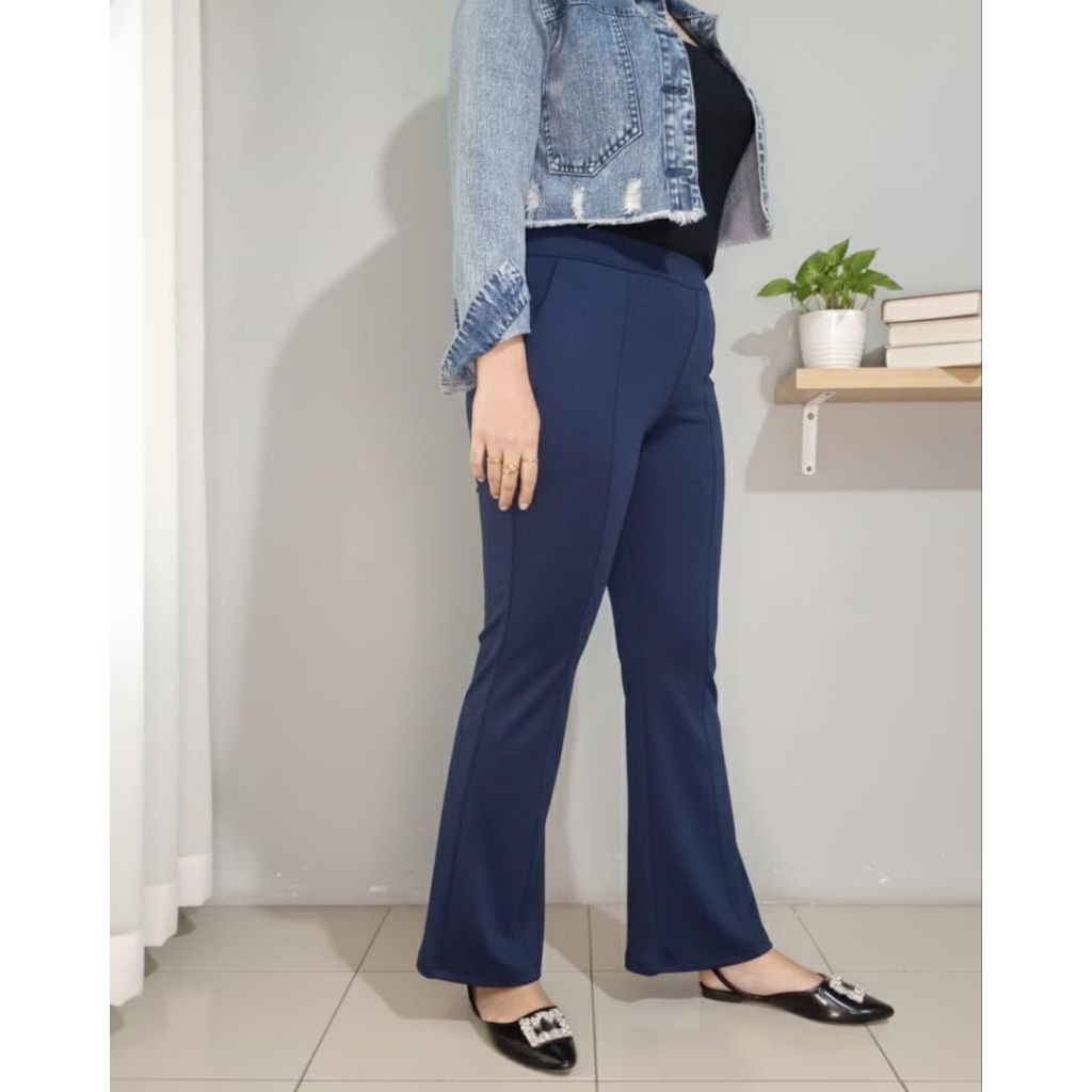 celana cutbray wanita scuba jumbo