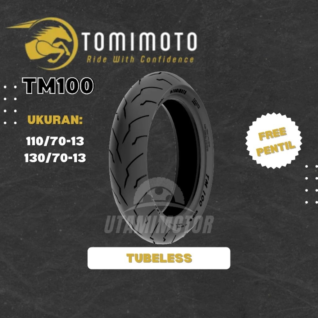 BAN MOTOR TOMIMOTO TM100 110/70-13 130/70-13 RING 13 TUBELESS BAN MOTOR NMAX