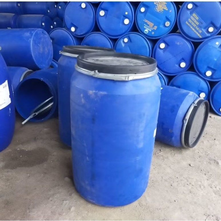 drum plastik 250liter klem dan tutup bersih siap pakai untuk silase dan tempat air