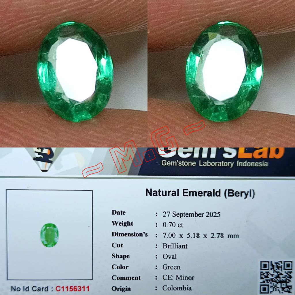 NATURAL ZAMRUD COLOMBIA MINOR GOOD COLOR MEMO GLI LAB ID