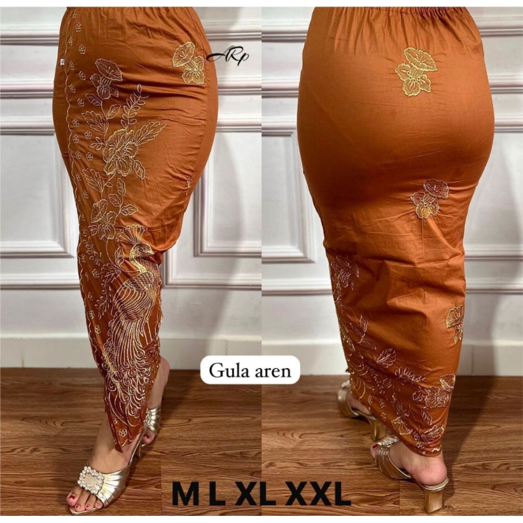 KAMEN JADI KATUN BORDIR STRAIT TUMPAL MERAK/ ROK SONGKET / BAWAHAN TRADISIONAL