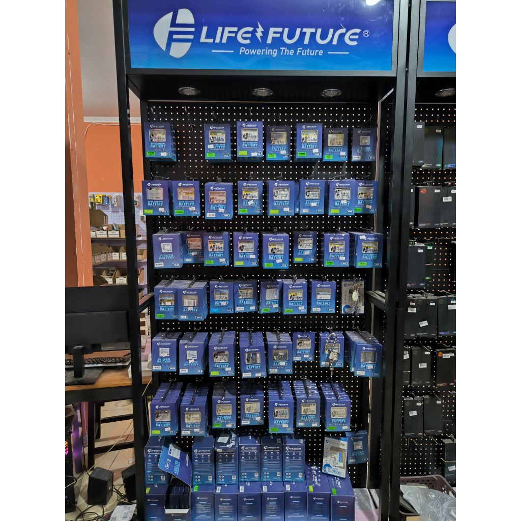 (BARU) RAK BESAR BATERAI LF LIFE FUTURE AKSESORIS HP KONTER DISPLAY LIGHT GANTUNGAN