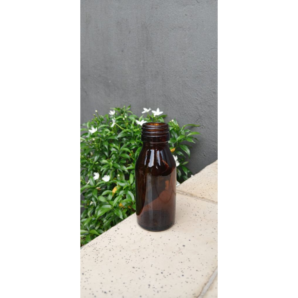 botol kaca coklat 60ml tutup alumunium gold segel/botol kaca amber 60ml tutup alumunium gold segel F