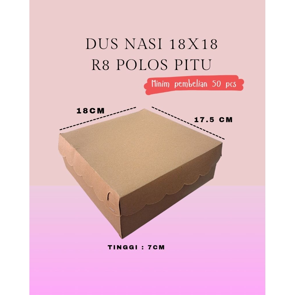 dus nasi 18x18 r8 polos / box nasi r8 polos 18x18 / box nasi hajatan