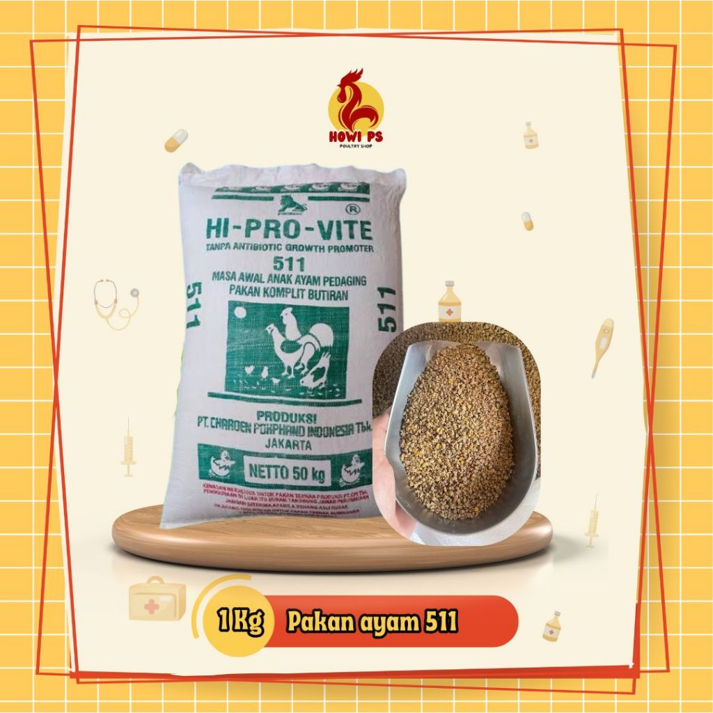 Hi Pro Vite 511 Pakan Ayam 1kg Untuk 0-21 Hari