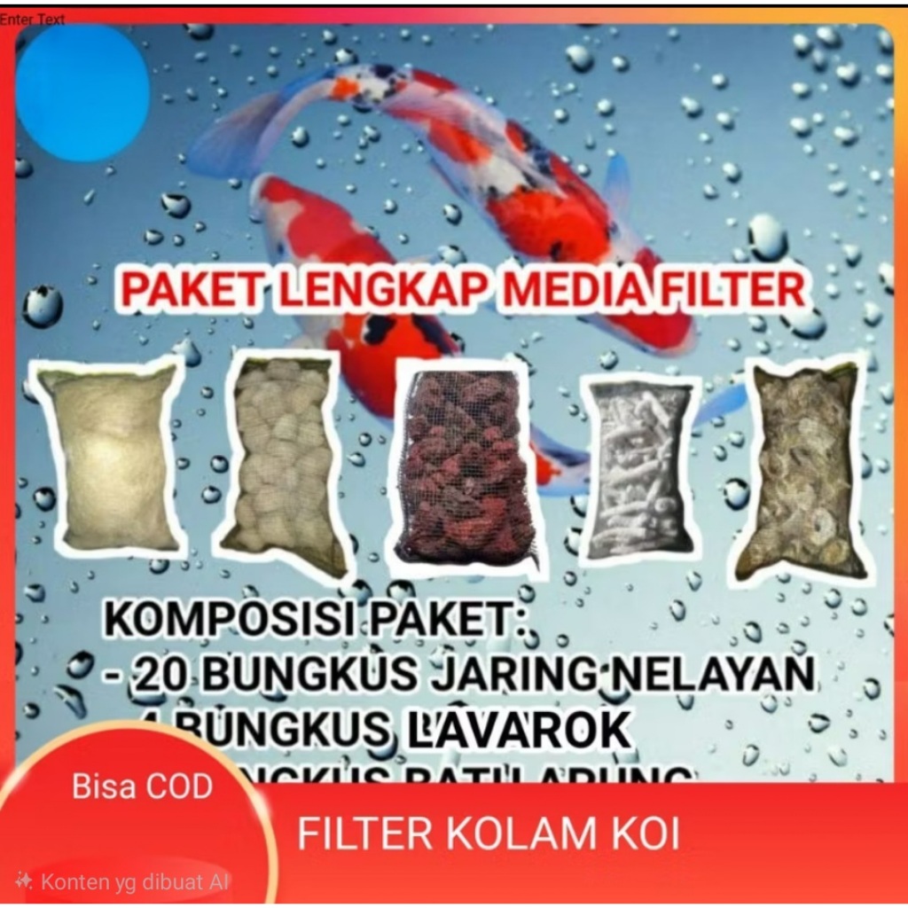 Paket Media Filter Kolam Ikan Koi Filter Aquarium komplit