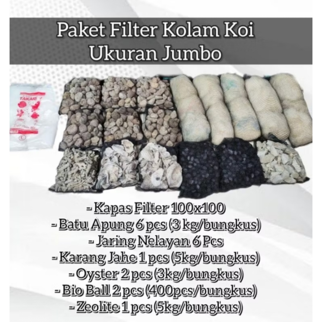 JUMBO BESAR Paket Media Filter Kolam Koi Paket Hemat Siap Pakai Media Filterasi Kolam Ikan