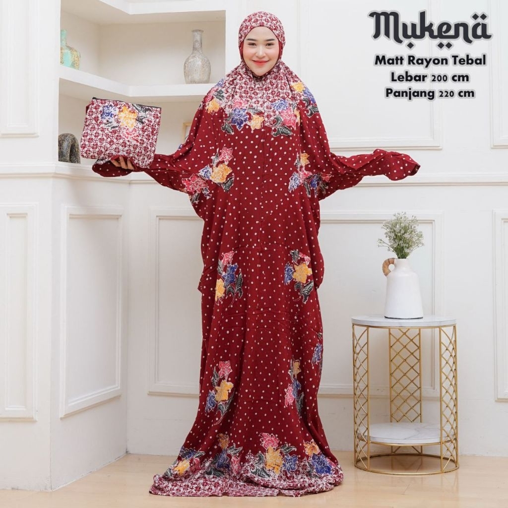 mukena batik dewasa mukenah cantik travelling mukena lajuran rayon tebal nyaman