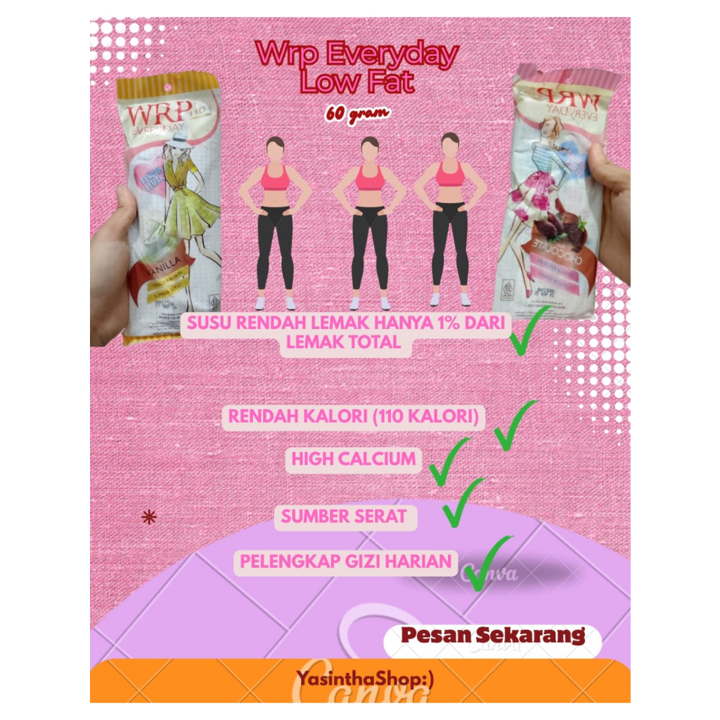 WRP Low Fat Milk Chocolate Vanilla 60 gr(bundle 6)