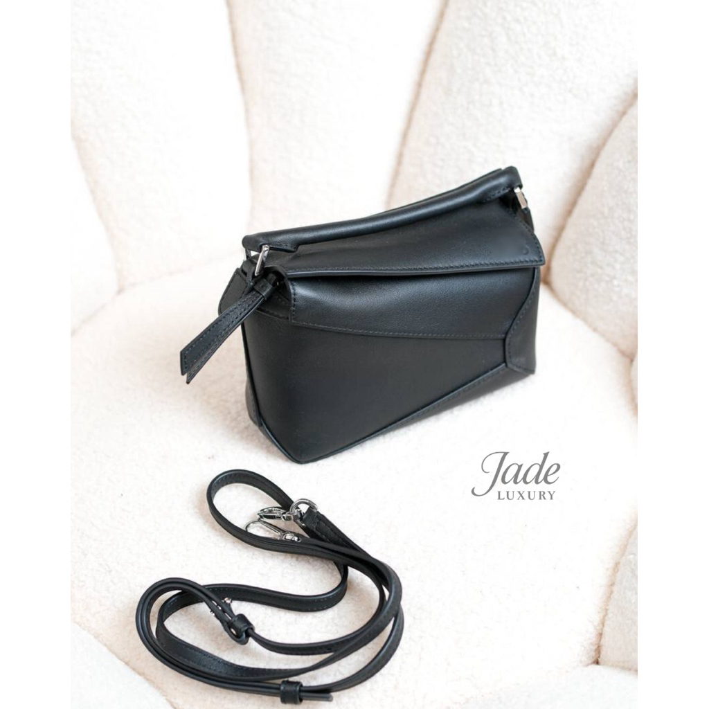Tas Wanita L Puzzle Mini In Grain Skn - Black