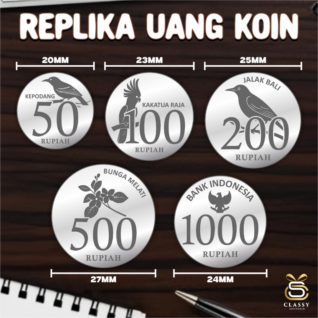 REPLIKA UANG KOIN UNTUK MAHAR PERNIKAHAN - SEKORASI REPLIKA UANG KOIN RUPIAH AKRILIK CUSTOM