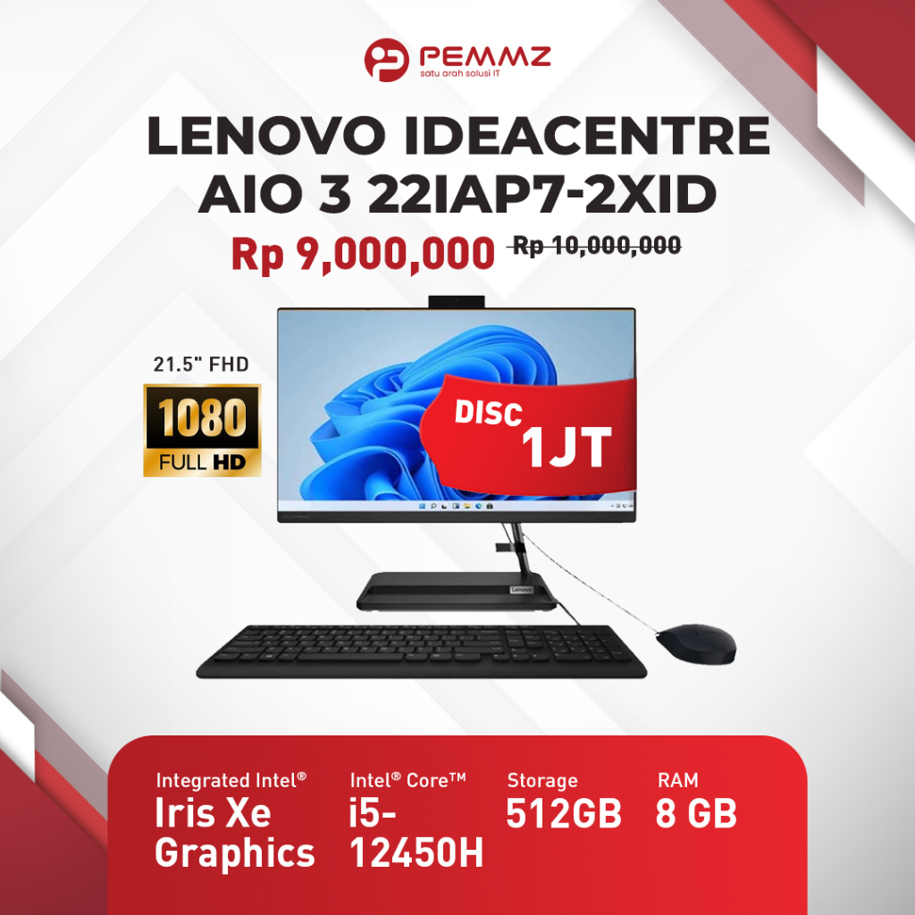 Lenovo IdeaCentre AIO 3 22IAP7 - 2XID | i5-12450H | SSD 512GB