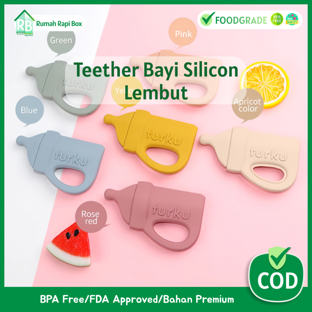 Mainan Gigitan Bayi 0 - 6 Bulan/Teether Bayi Gigitan Bayi BPA Free/Gigitan Bayi Silikon Lembut/ Main