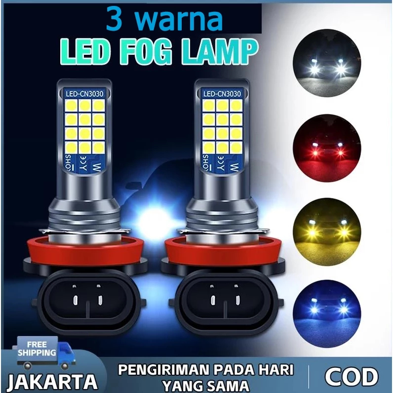 [COD]Lampu Kabut LED H11 Bohlam untuk Avanza Xenia Calya Agya Brio Lampu Berkendara Depan