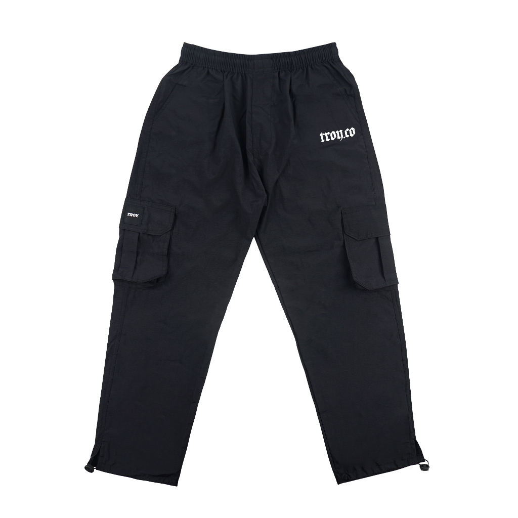 Troy Company Long Cargo Pants Black Rogue - Celana Panjang Cargo Hitam LCT 3344
