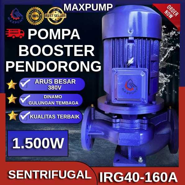 MAXPUMP Pompa Booster Pendorong Pompa Transfer 2Hp 1.5Inch 1.5Kw pompa dorong industri Booster Pump